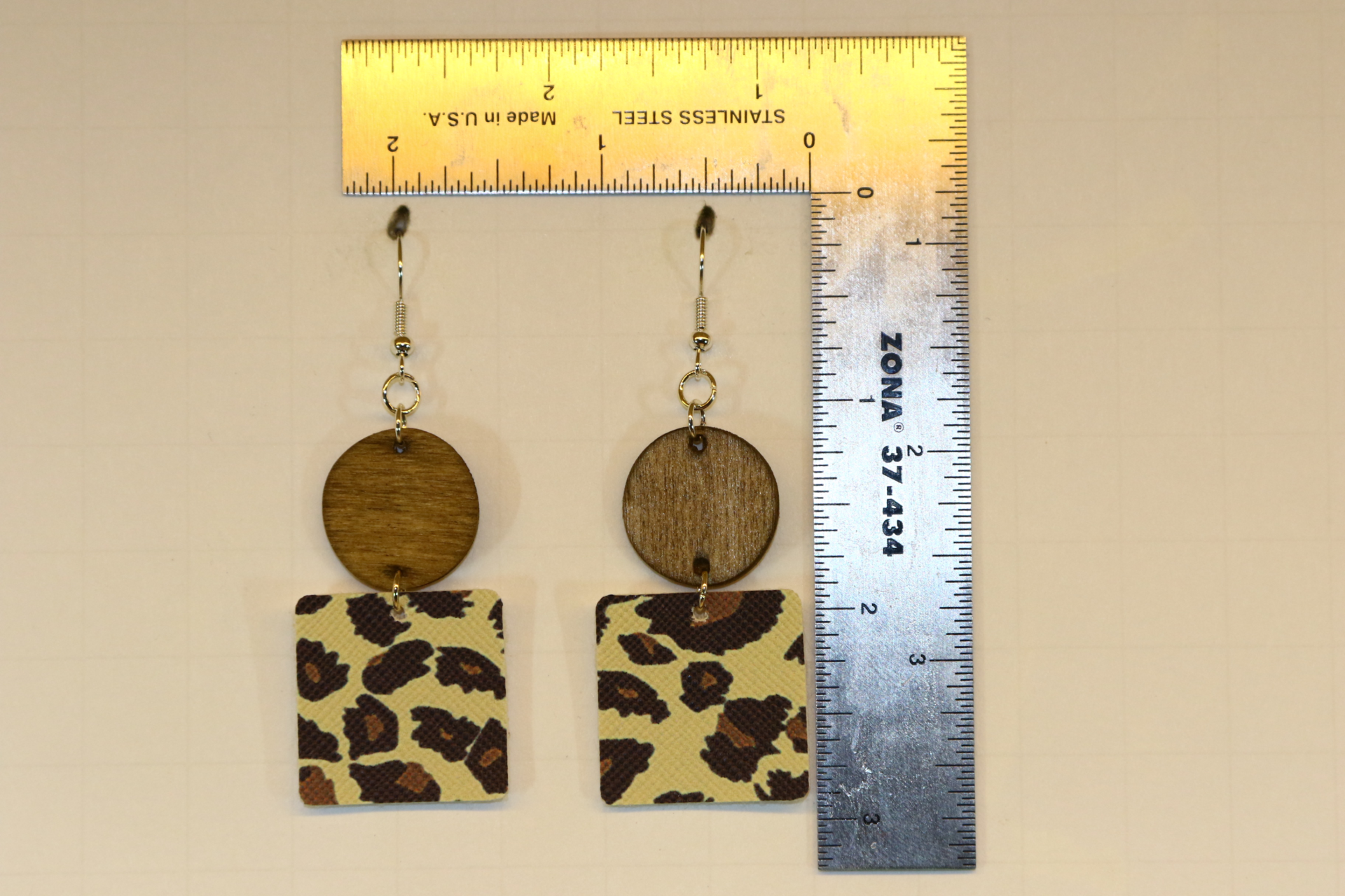 Wood and Print Earrings – Boho Jewelry for Casual & Festival Looks - Image 2