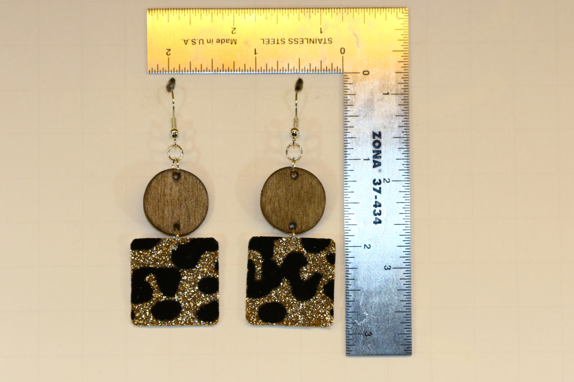 Wood and Print Earrings – Boho Jewelry for Casual & Festival Looks - Image 4