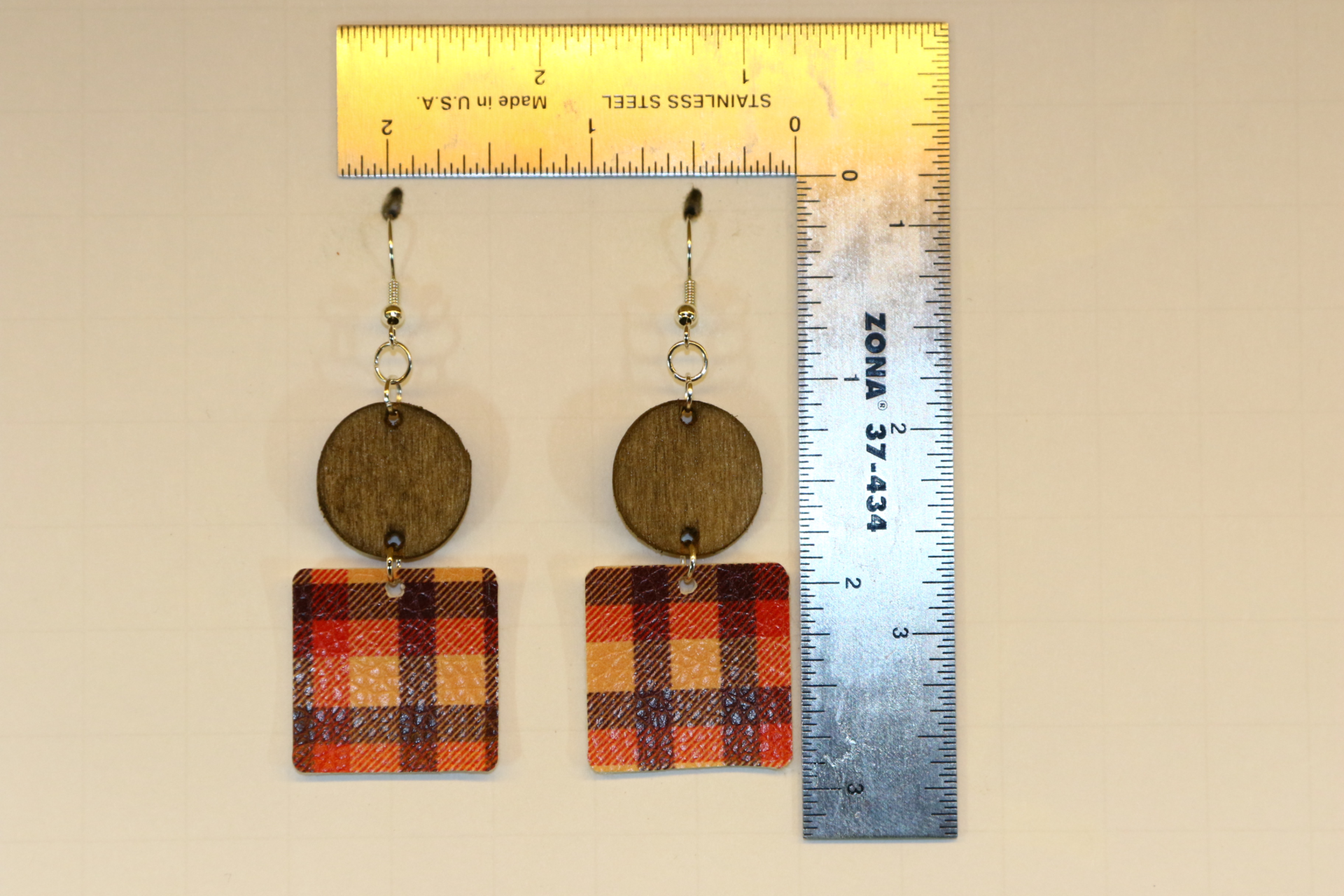 Wood and Print Earrings – Boho Jewelry for Casual & Festival Looks - Image 3