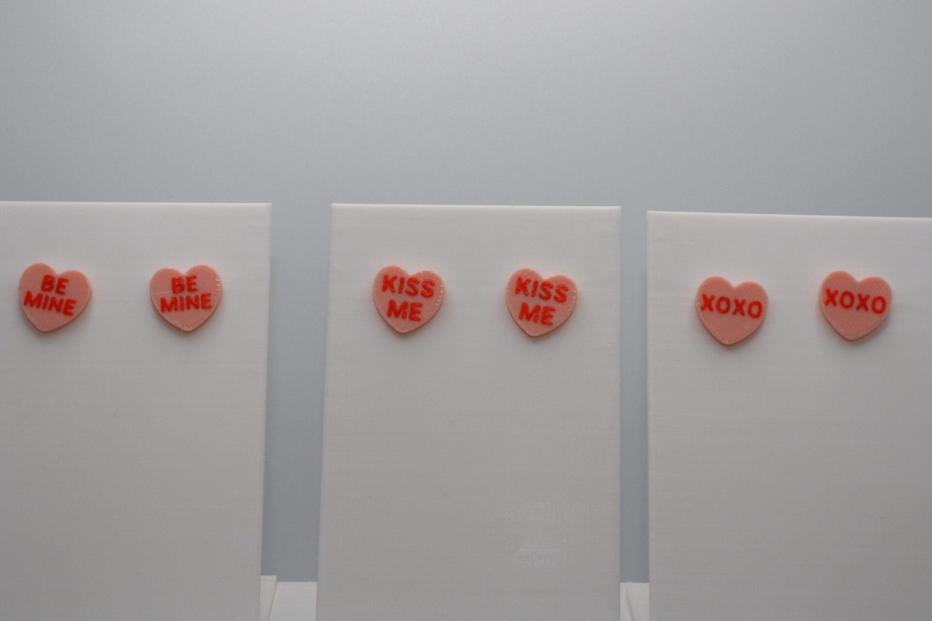 conversation heart stud earrings with sayings