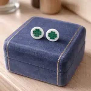 Clover Medallion Stud Earrings – Subtle St. Patrick’s Day Jewelry