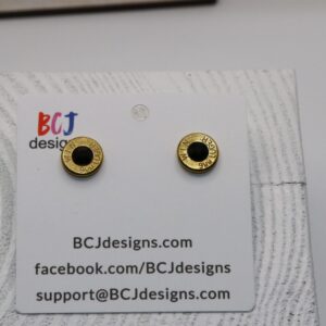 bullet slice earring with gem inside