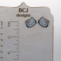 Hello Kitty stud earrings featuring classic face design.