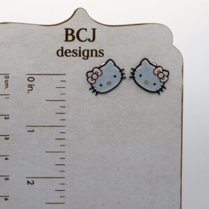 Hello Kitty stud earrings featuring classic face design.