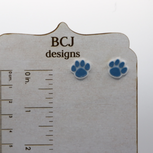 Paw print stud earrings featuring simple paw design