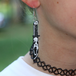 Ghost Face knife earrings, Scream horror Halloween accessory