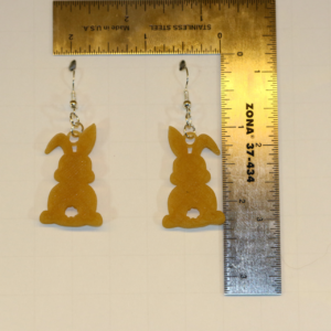 Bunny-shaped earrings in a cute spring design.