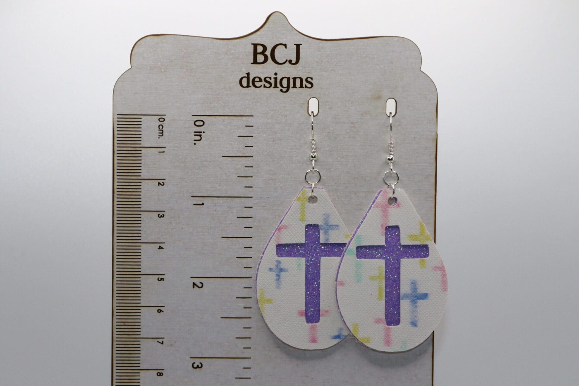Faux Leather Cross Earrings – Easter Faith Jewelry - Image 2