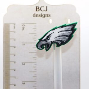 Philadelphia Eagles logo straw topper on a straw