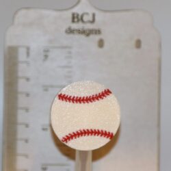 Baseball-themed straw topper attached to a straw