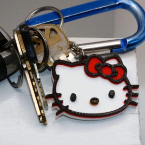 Hello Kitty keychain with red bow