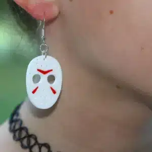 jason vorhees hockey mask with red accents