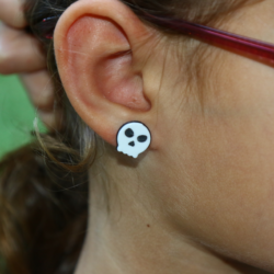 Skull stud earrings, gothic Halloween accessory