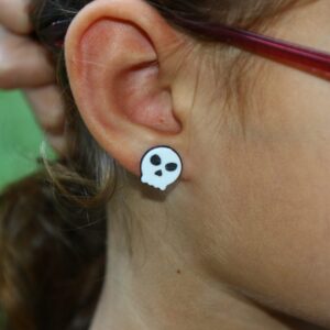 Skull stud earrings, gothic Halloween accessory