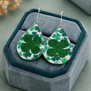 Faux Leather Clover Earrings – St. Patrick’s Day Style