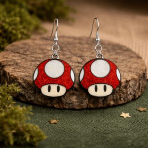 Mario Mushroom Earrings – Retro Video Game Jewelry