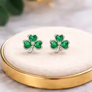Green and White Clover Earrings – St. Patrick’s Day Style