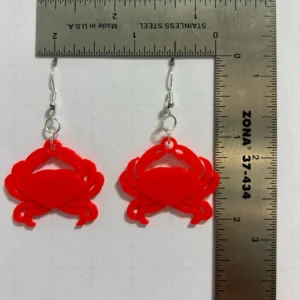 Crab earrings featuring detailed ocean-inspired design