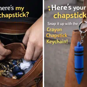 Crayon Chapstick Holder Keychain – Playful School Accessory