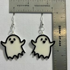 Cute ghost earrings, playful Halloween jewelry