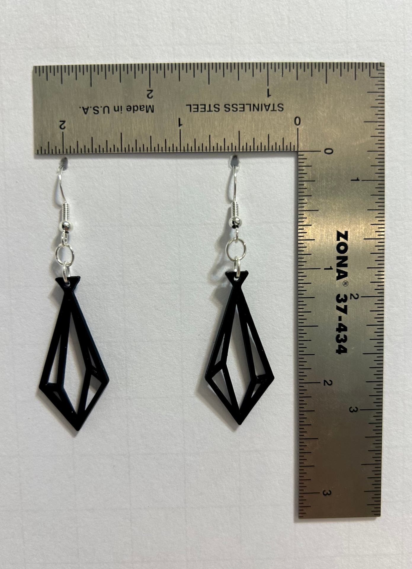 geometric diamond earrings