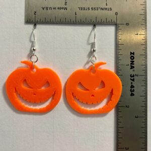 Creepy smile jack-o’-lantern earrings, Halloween horror accessory