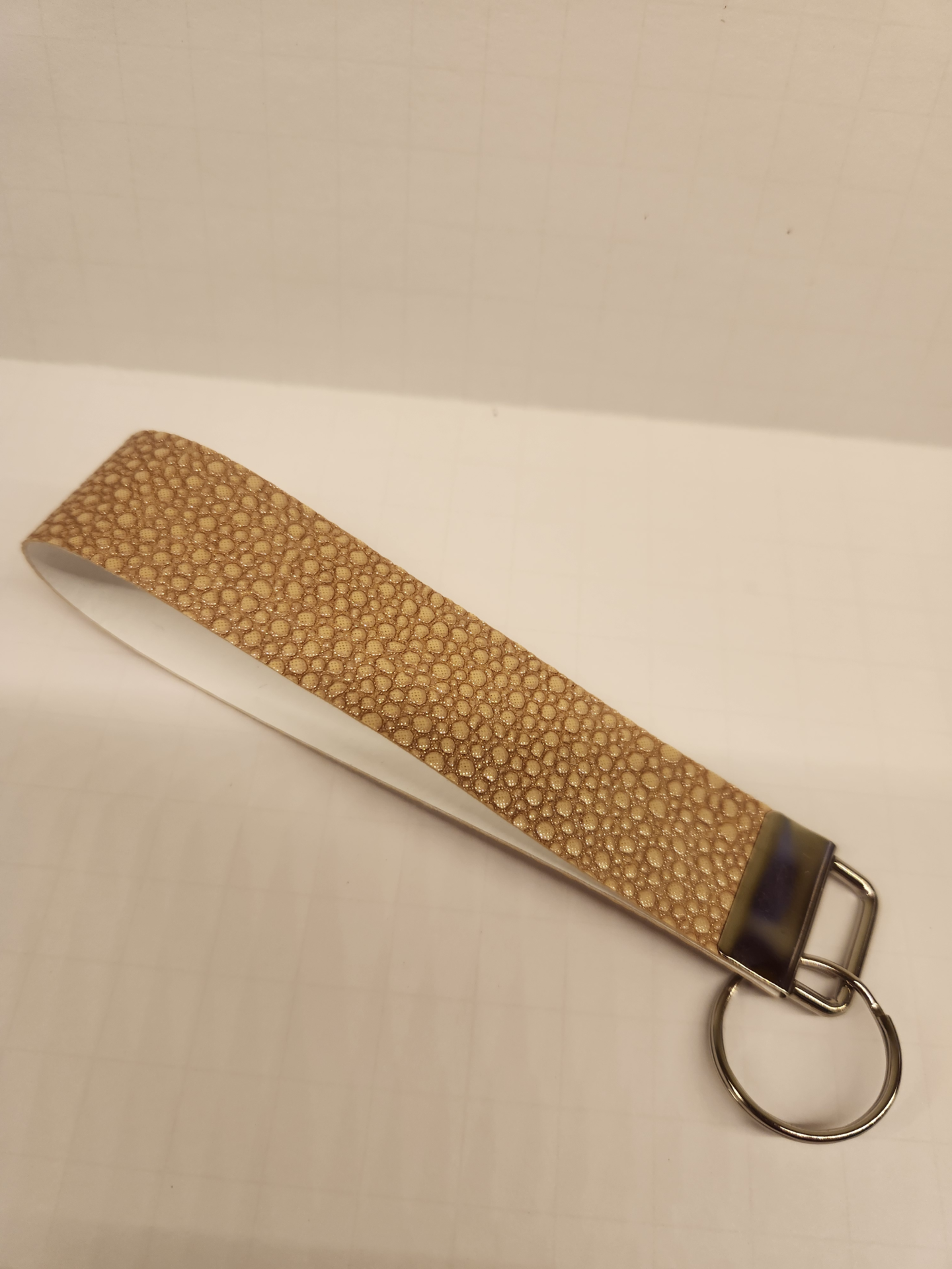 Faux Leather Texture Keychain Wristlet - Image 2