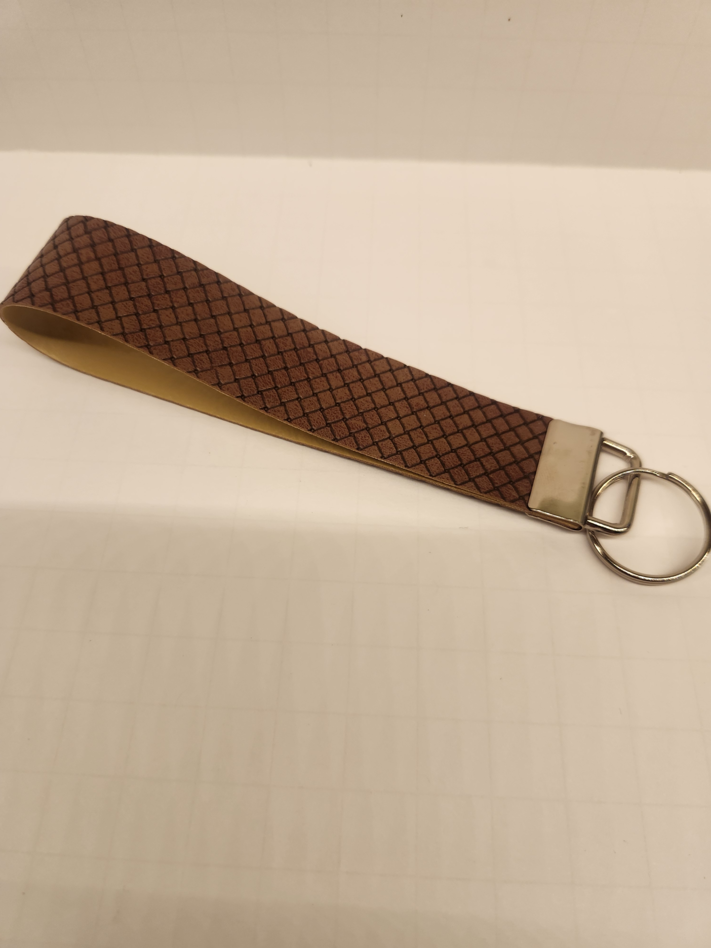 Faux Leather Texture Keychain Wristlet - Image 5
