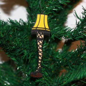 Leg Lamp Christmas ornament inspired by A Christmas Story, colorful and playful.