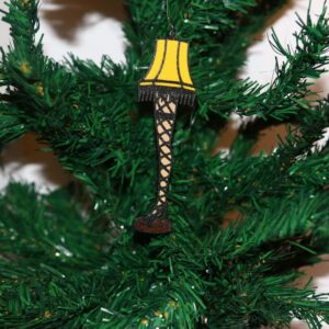Leg Lamp Christmas ornament inspired by A Christmas Story, colorful and playful.