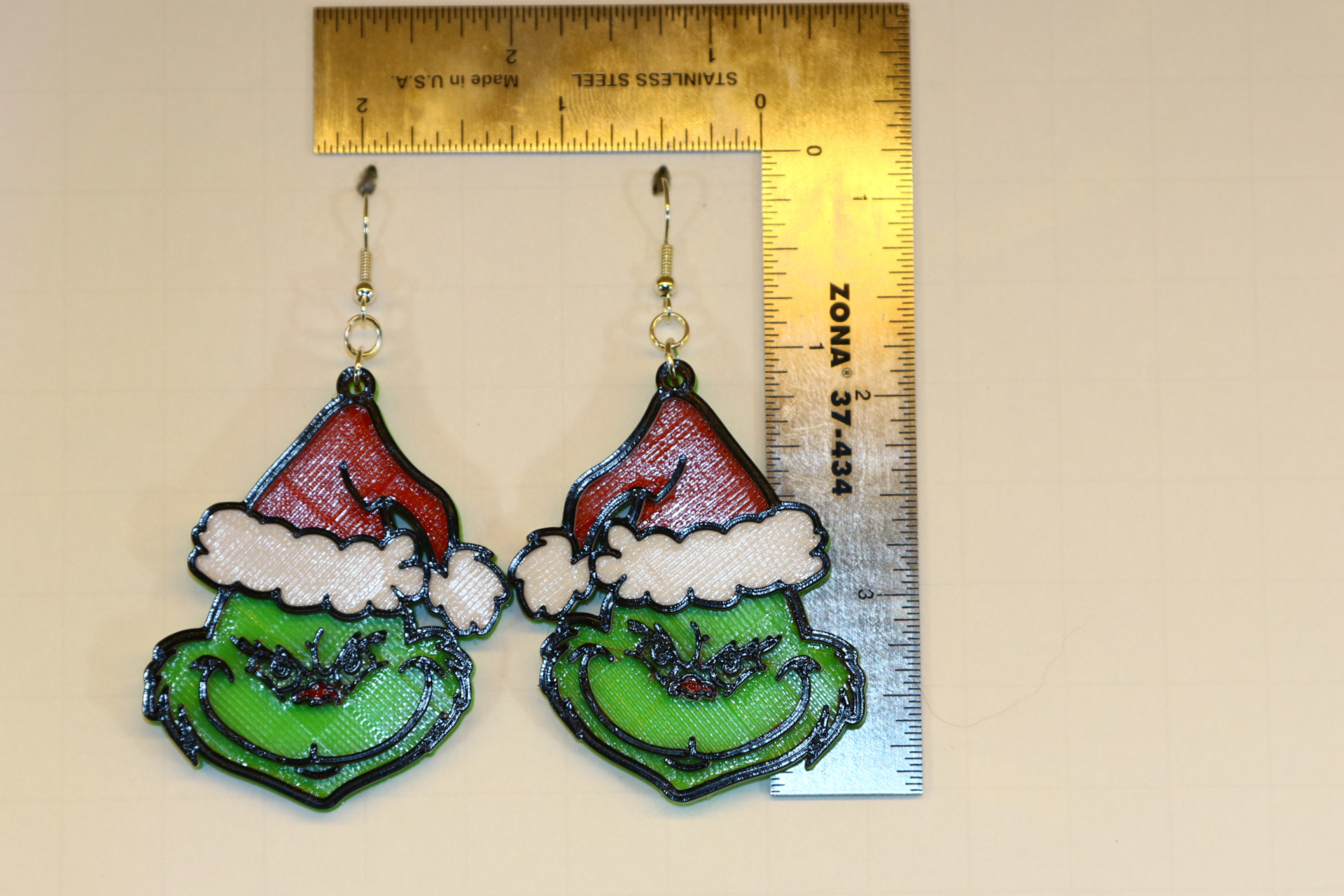 Grinch Earrings – Christmas Jewelry for Holiday Fans & Festive Outfits - Image 2