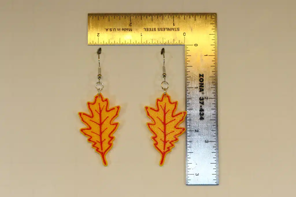 Oak leaf earrings with autumn colors