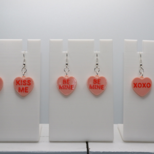 conversation heart dangler earrings