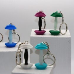 dumbell keychain in various colors