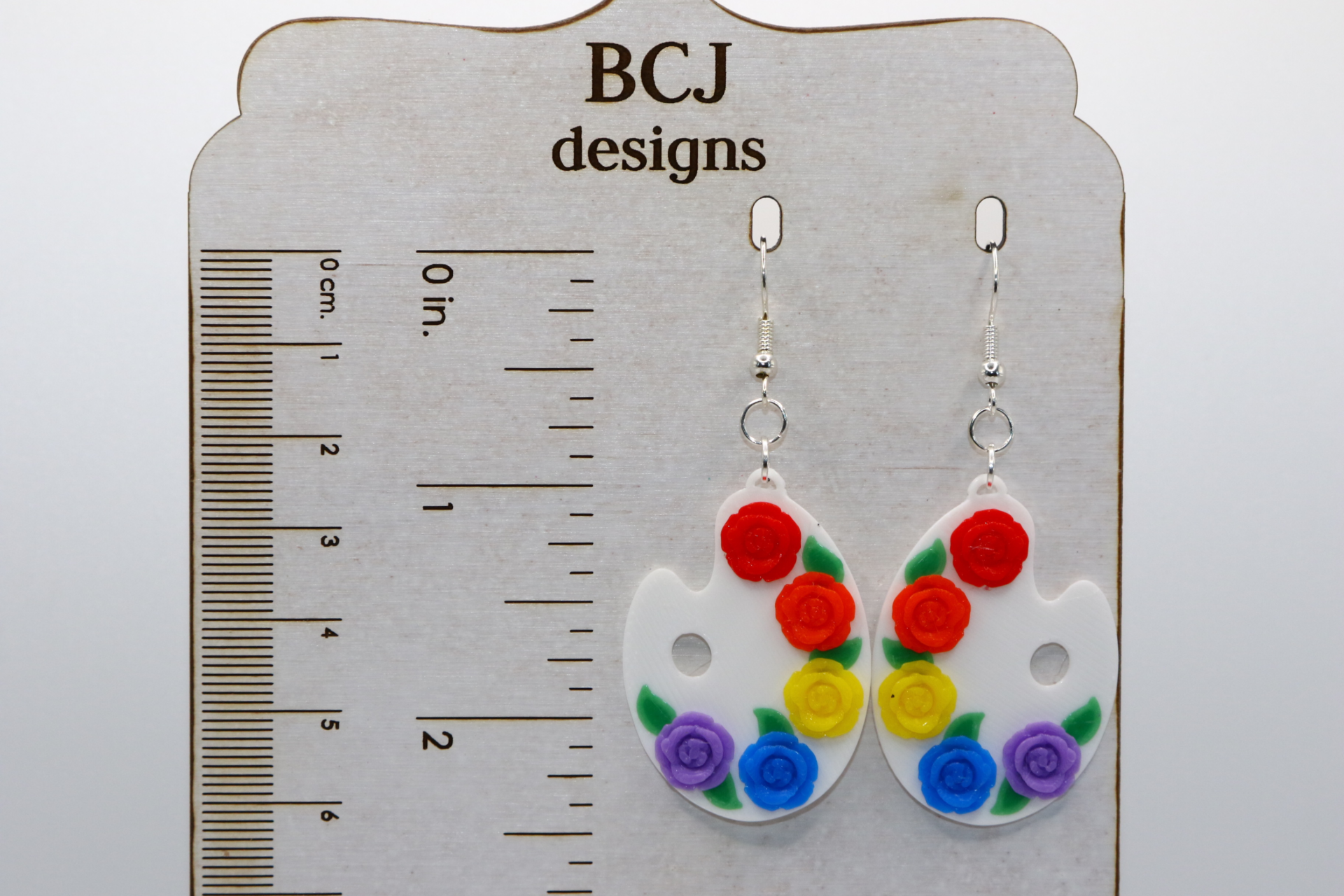 Colorful Paint Palette Earrings - Image 2