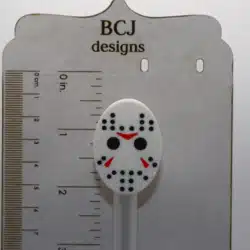 Jason Voorhees straw topper with white hockey mask design.