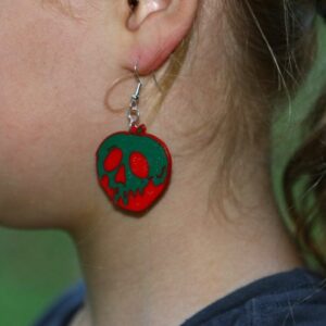 Poison apple earrings, Halloween dark fairytale accessoryaccessory