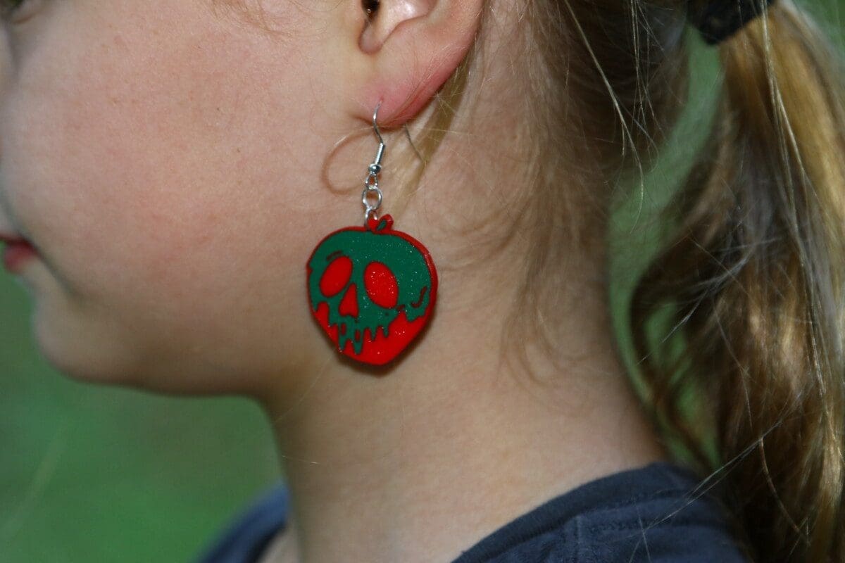 Poison apple earrings, Halloween dark fairytale accessoryaccessory