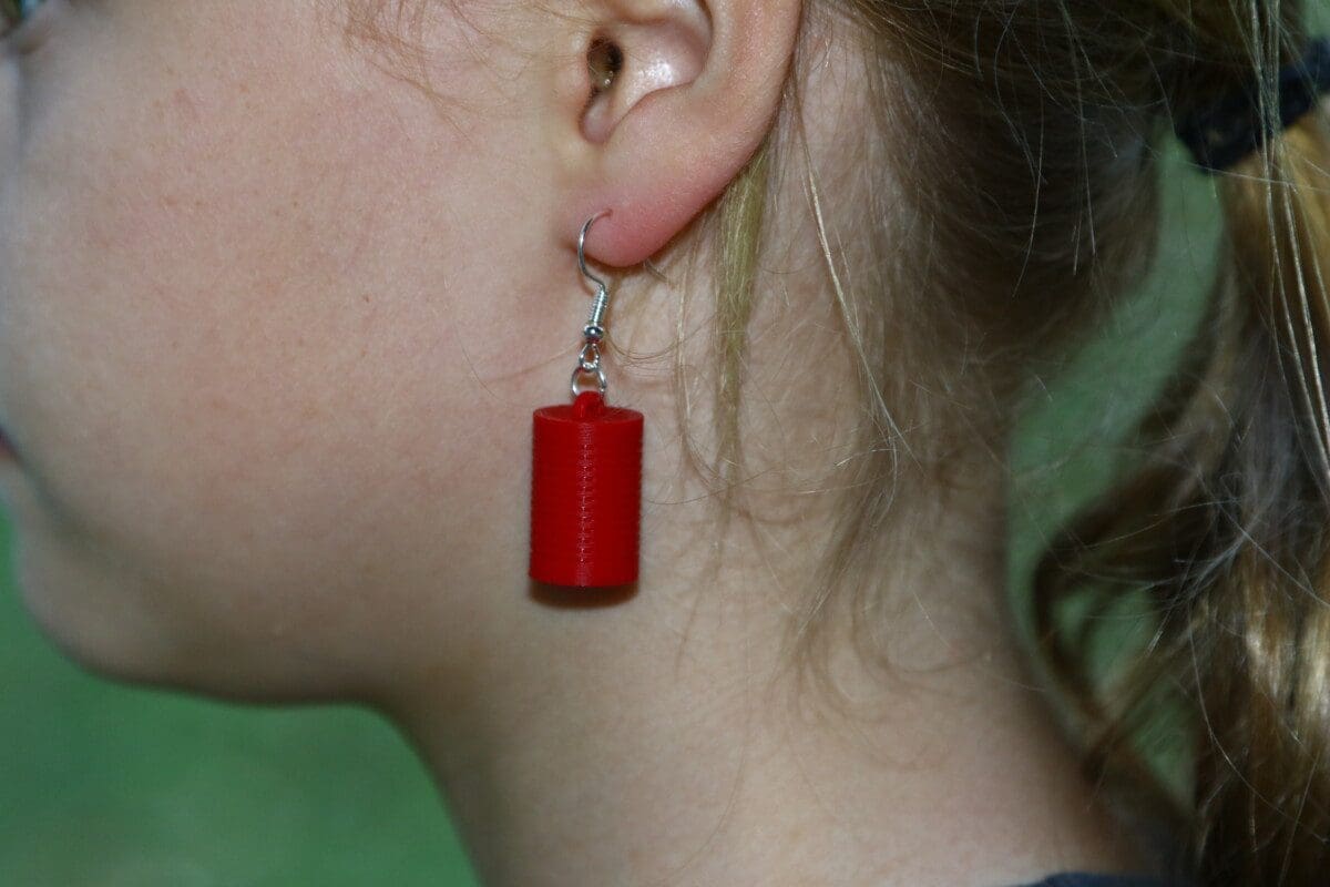 Can-Shaped Cranberry Relish Earrings