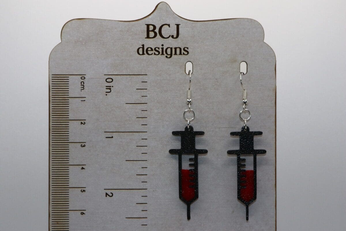 Needle Filled with Blood Earrings - Image 2