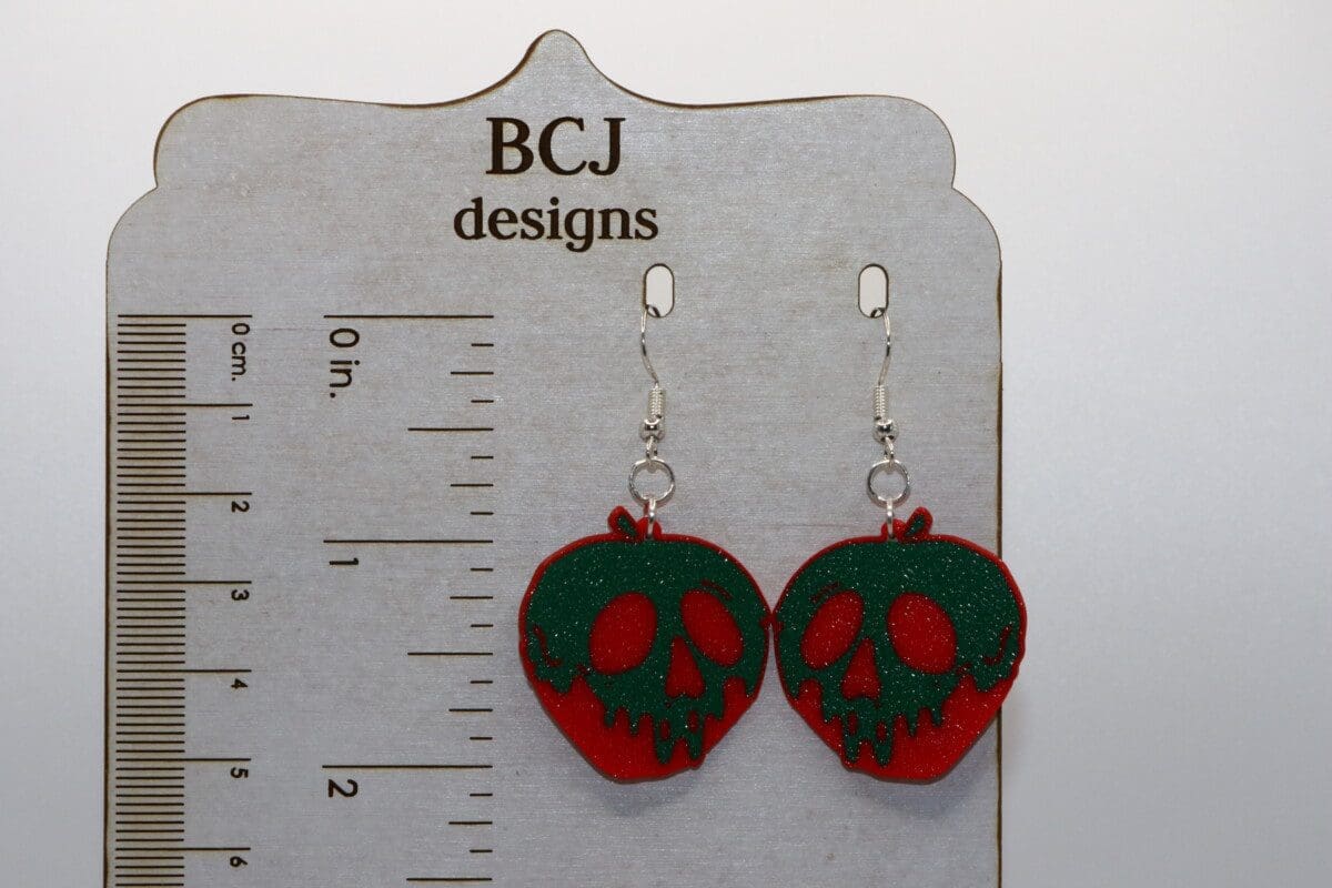 Poison Apple Earrings – Snow White Inspired Jewelry - Image 2