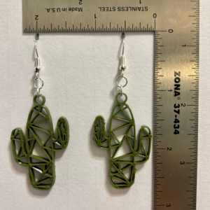 Geometric cactus-shaped earrings with modern design.