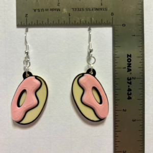 Frosted donut earrings with colorful icing