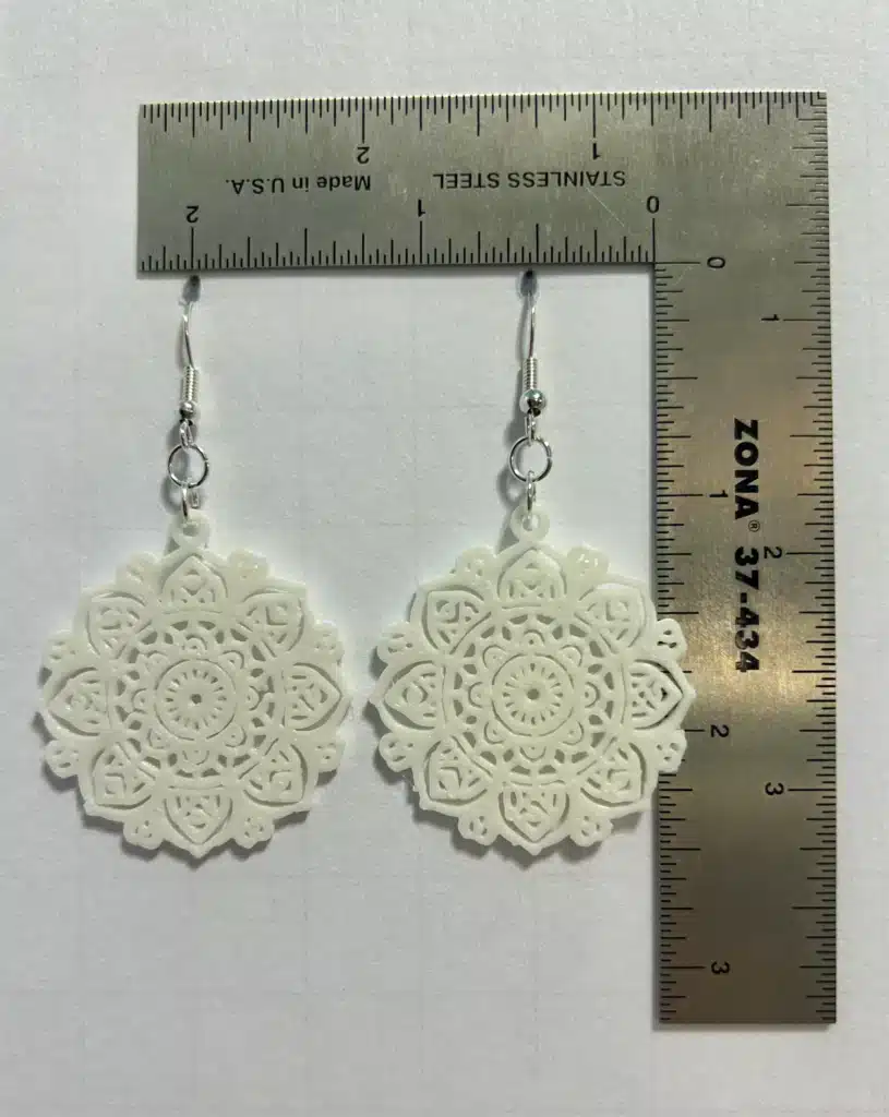 mandala earrings or mandala fan style.