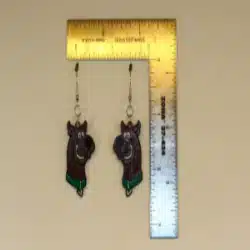 Pair of brown Scooby-Doo earrings with his iconic blue collar.
