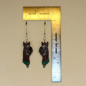 Pair of brown Scooby-Doo earrings with his iconic blue collar.