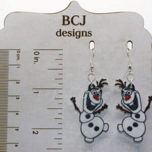 olaf snowman earrings with carrot nose and friendly smile from Frozen