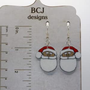santa earrings inspired by the 1964 Rudolph TV special
