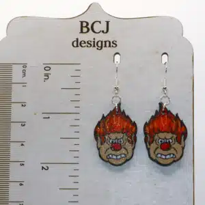 heat miser earrings inspired by The Year Without a Santa Claus