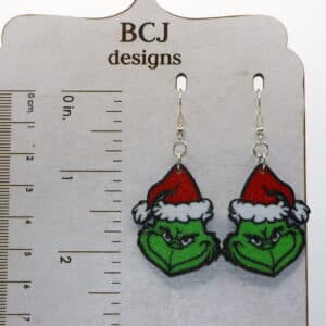 grinch earrings inspired by How the Grinch Stole Christmas classic